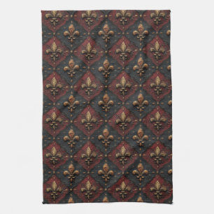 Gothic Carved Woodwork Pattern (2) Tea Towel