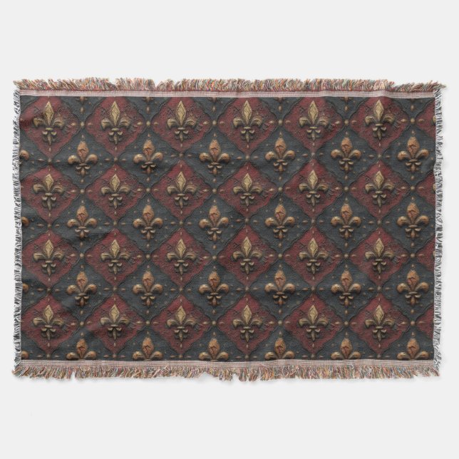 Gothic Carved Woodwork Pattern (2) Throw Blanket (Front)