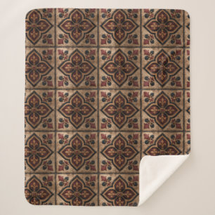 Gothic Carved Woodwork Pattern (3) Sherpa Blanket