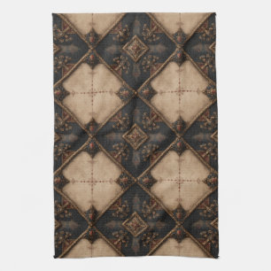 Gothic Carved Woodwork Pattern (4) Tea Towel