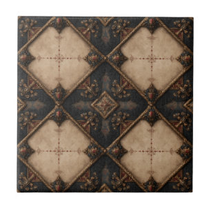 Gothic Carved Woodwork Pattern (4) Tile