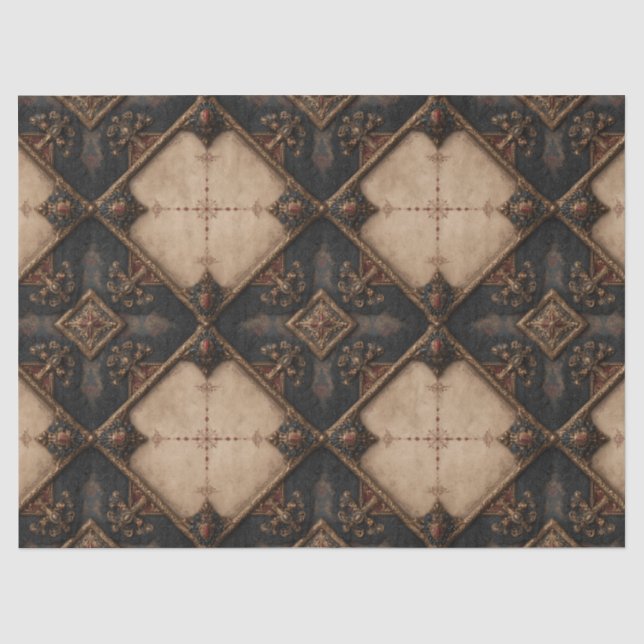 Gothic Carved Woodwork Pattern (4) Tissue Paper (Front)