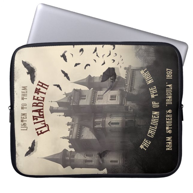 Gothic Castle Dark Romantic Dracula Themed Laptop Sleeve (Front)
