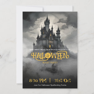 Gothic Castle Vintage Spooky Halloween Party Invitation