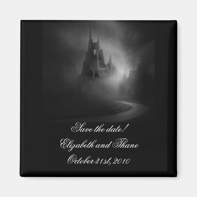 Gothic Castle Wedding Save the Date Magnet (Front)