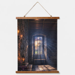 Gothic Castle Window – Enchanted Light Wall Tapest Hanging Tapestry