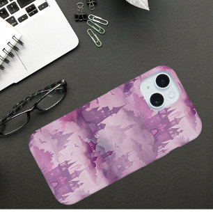 Gothic Castles in Mist – Haunted Fantasy Halloween iPhone 15 Case