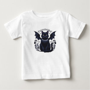 Gothic Cat with Bat Wings Baby T-Shirt