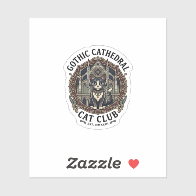 Gothic Cathedral Cat Cat Graphic Tee Art - Gothic  (Sheet)