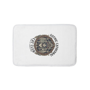 Gothic Cathedral Cat Cat Graphic Tee Art - Gothic Bath Mat