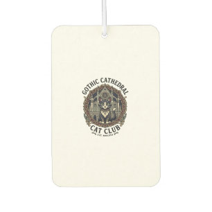 Gothic Cathedral Cat Cat Graphic Tee Art - Gothic Car Air Freshener