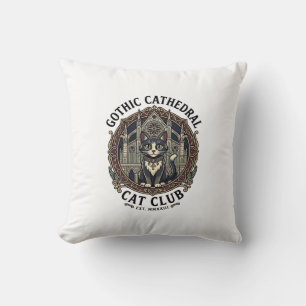 Gothic Cathedral Cat Cat Graphic Tee Art - Gothic Cushion