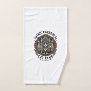 Gothic Cathedral Cat Cat Graphic Tee Art - Gothic Hand Towel