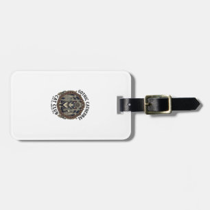 Gothic Cathedral Cat Cat Graphic Tee Art - Gothic Luggage Tag