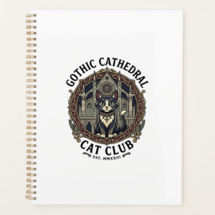 Gothic Cathedral Cat Cat Graphic Tee Art - Gothic Planner