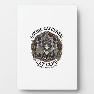 Gothic Cathedral Cat Cat Graphic Tee Art - Gothic Plaque