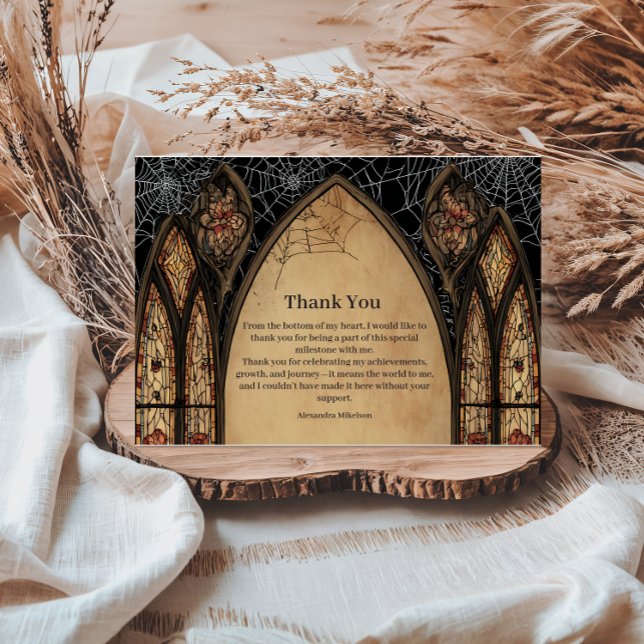 Gothic Cathedral Midnight Birthday Thank You Card (Creator Uploaded)