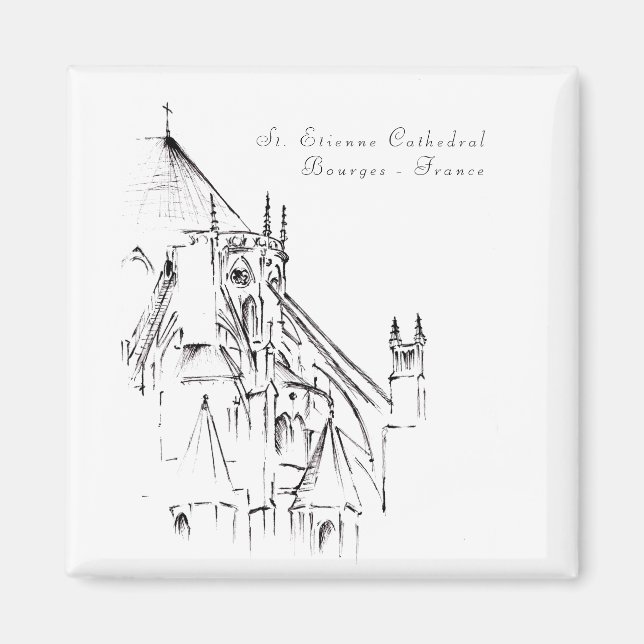 Gothic Cathedral of Bourges, France Magnet (Front)