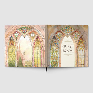 Gothic Cathedral Stained Glass Wedding Guest Book