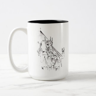 Gothic Cathedral White Two-Tone Coffee Mug