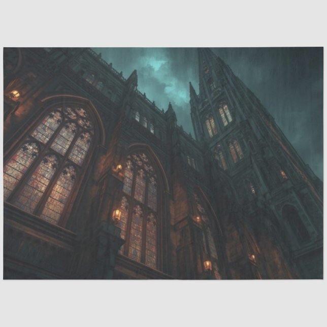 Gothic Cathedral Window Decoupage Paper – Dark Med (Front)