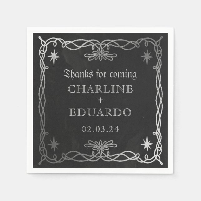 Gothic Celestial Fantasy Ivy Wedding  Napkin (Front)