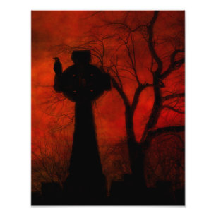 Gothic Celtic Red  Photo Print