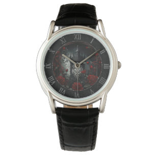 Gothic Cemetary Rose Garden with Red and Black Watch