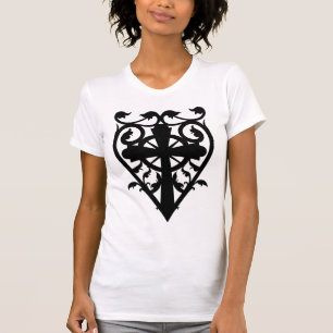 Gothic cemetery celtic cross in heart T-Shirt