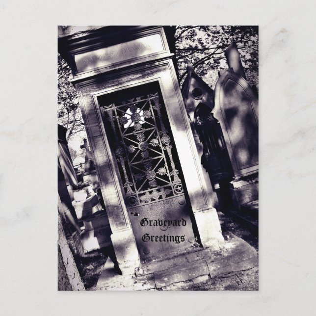 Gothic cemetery Graveyard Greetings Postcard (Front)