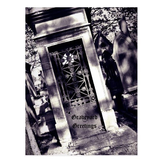 Gothic cemetery Graveyard Greetings Postcard