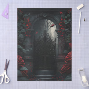 Gothic Cemetery Rose Garden Tissue Paper