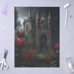 Gothic Cemetery Rose Garden Tissue Paper