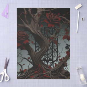 Gothic Cemetery Rose Garden Tissue Paper