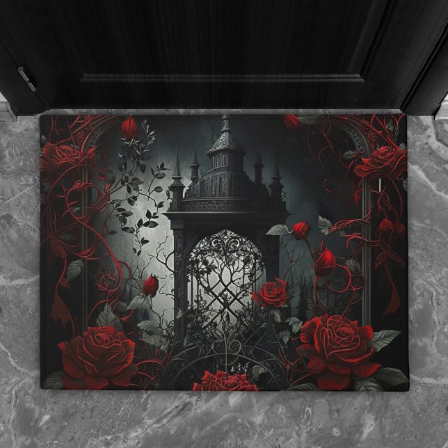 Gothic Cemetery Rose Garden with Red and Black Doormat (Creator Uploaded)