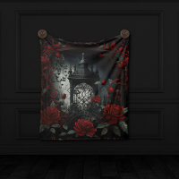 Gothic Cemetery Rose Garden with Red and Black