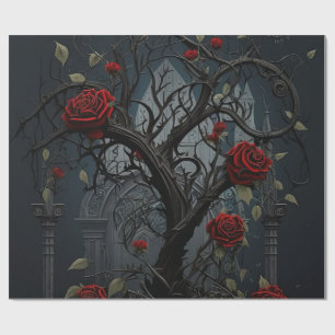 Gothic Cemetery Rose Garden Wrapping Paper