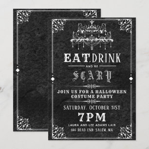 Gothic Chandelier Halloween Party Invitation