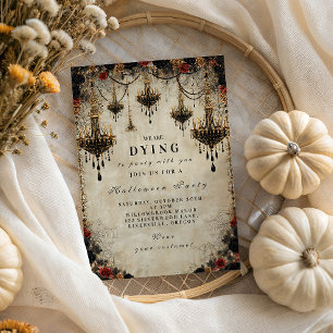 Gothic Chandelier Halloween Party Invitation