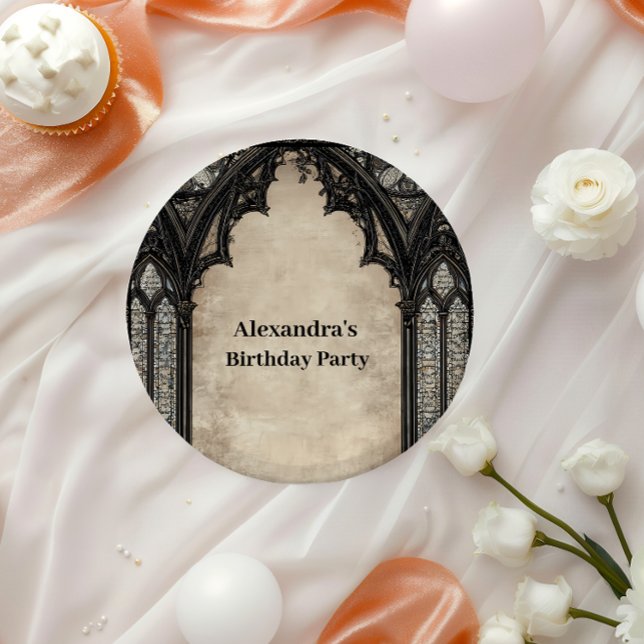 Gothic Chandelier Midnight Birthday Paper Plate (Creator Uploaded)