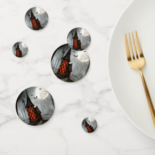 Gothic Chequerboard Halloween Tower Confetti