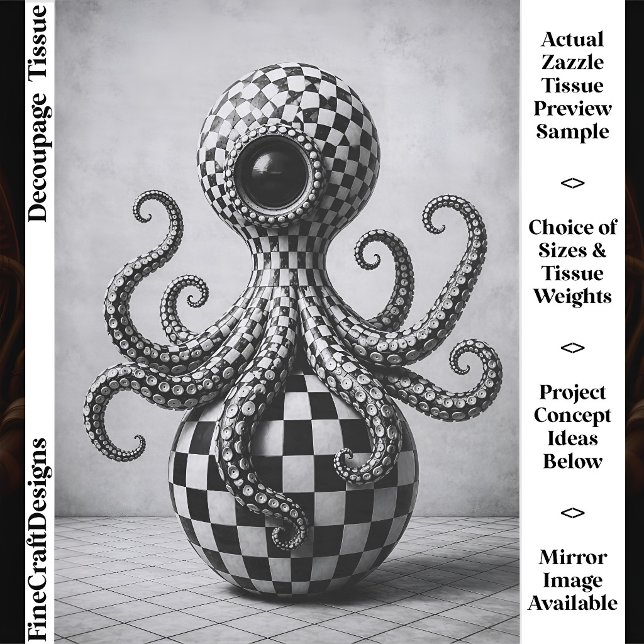 Gothic Chequerboard Octopus Oddity FX3L Tissue Paper (Creator Uploaded)