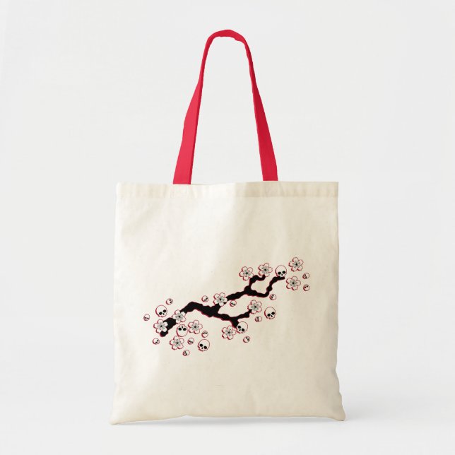 Gothic Cherry Blossoms Tote Bag (Front)