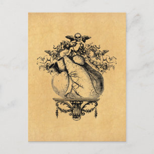 Gothic Cherubs and Heart Postcard
