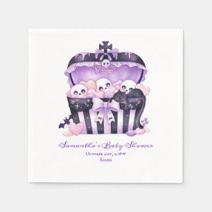 Gothic Chest Halloween Goth Books for Baby Shower Napkin
