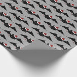 Gothic Christmas bats pattern Wrapping Paper<br><div class="desc">Grey wrapping paper with a pattern of funny,  hand drawn cartoon Santa bats holding candy canes on it. Cute,  and silly way to wrap presents.</div>