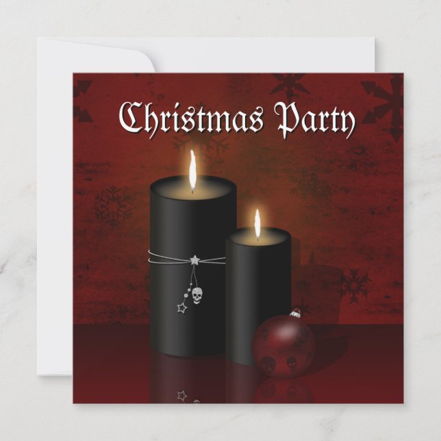 Gothic Christmas Candles Ornament Invitation (Front)