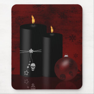 Gothic Christmas Candles Ornament Mouse Mat