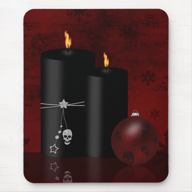 Gothic Christmas Candles Ornament Mouse Mat (Front)
