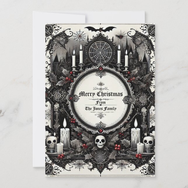 Gothic Christmas Card – Vintage Dark Holiday Greet (Front)